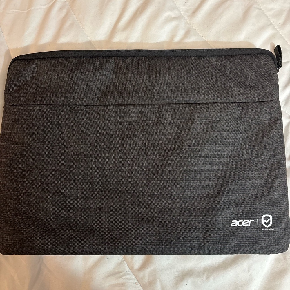 ACER Laptop Sleeve Gray Color Padded Zippered Carrying Bag 15" Simple Sleek